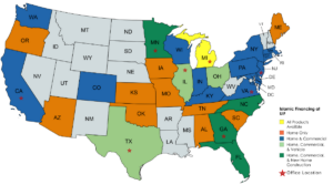 Map of the U.S. States UIF Operates In
